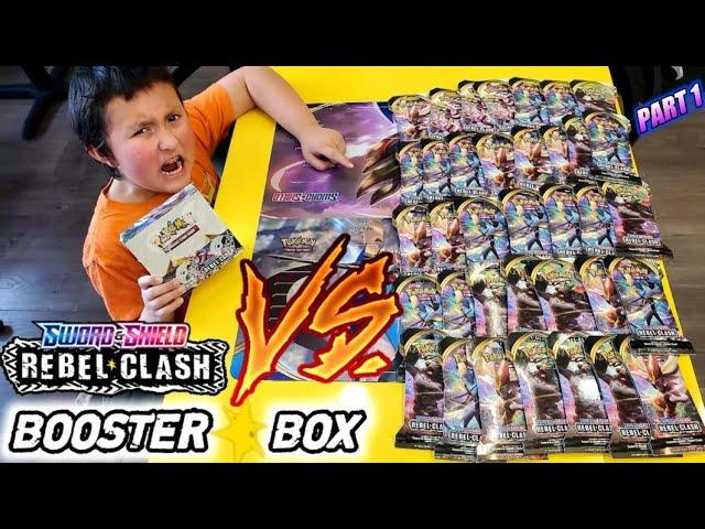 POKEMON BOOSTER BOX VS. 36 BOOSTER PACKS! REBEL CLASH BATTLE! New Pokémon Cards Opening