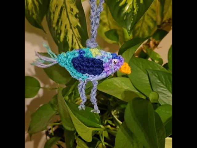 Colorful Crocheted Bird! #creative #handmade #crochet #funny #birds #craft #love #fun #adorable