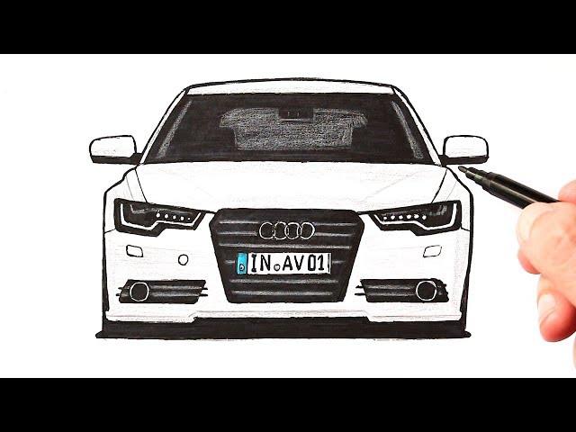 How to draw an Audi car