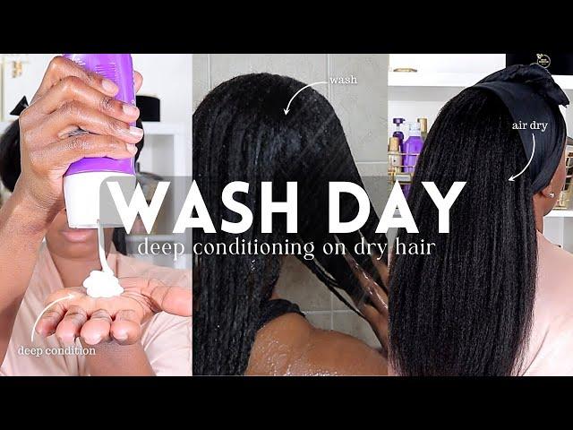 Deep Conditioning on Dry Relaxed Hair + Dusting Ends | Quick Routine for Hydration! | Relaxed Hair