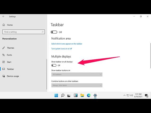 How to Show \ Enable Taskbar on Multiple Displays in Windows 11