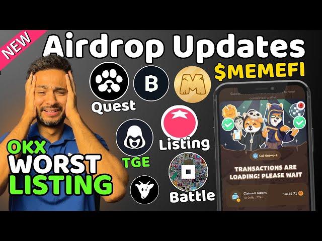 Memefi OKX Tatti Listing | Tomarket Airdrop Listing Date | Paws New Quests | Memefi Token Withdrawal