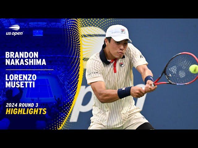 Brandon Nakashima vs. Lorenzo Musetti Highlights | 2024 US Open Round 3