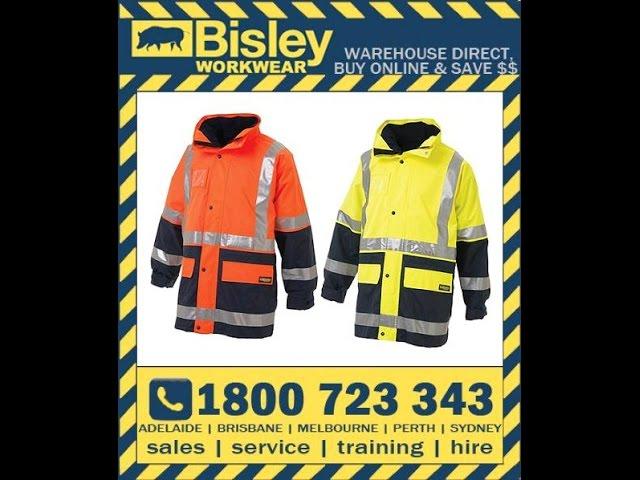 Bisley Workwear Safety 5-In-1 Hi Vis Rain Jacket (BK6975)