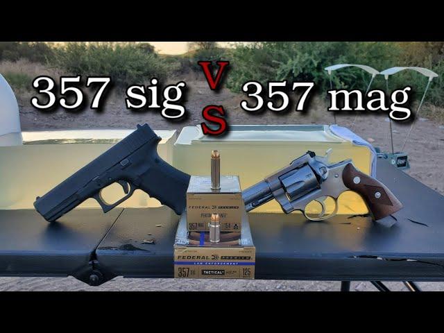 357 sig VS 357 Magnum (Federal HST) Ballistics Gel Test