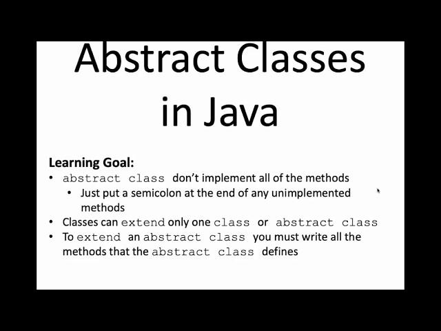 Abstract Classes in Java