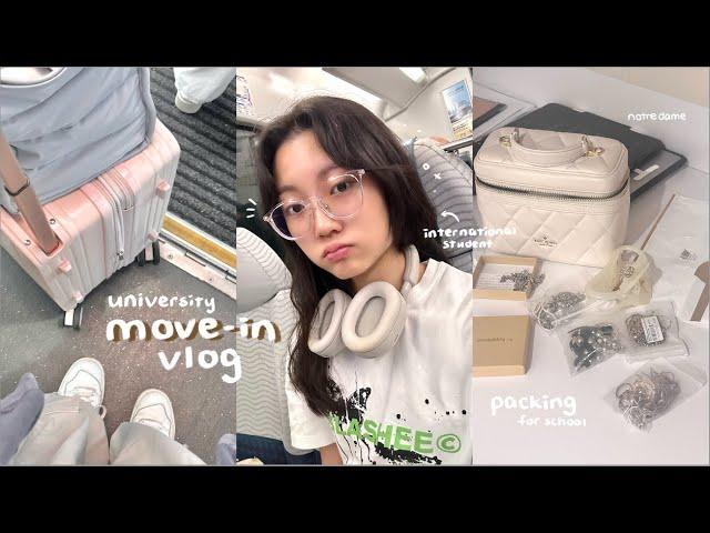 move in vlog  packing for uni, dorm tour, shopping, 15hr flight, international student, settling in