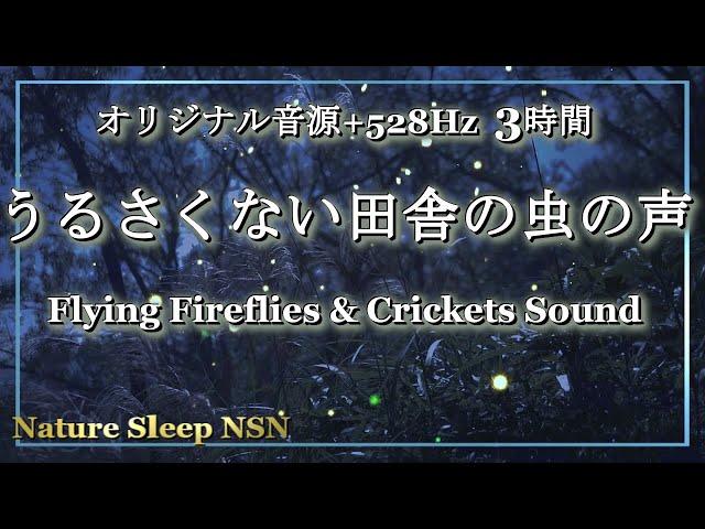 [Sleeping environmental sounds] Cricket sounds & fireflies dancing in the full moon | Night Ambience