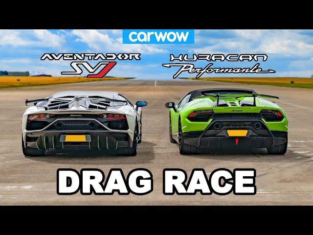 Lamborghini Aventador SVJ vs Huracan Performante DRAG RACE