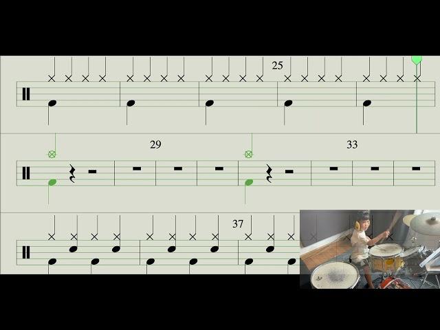 FLOWER - JISOO Drums lesson ( Easy Version ) By Kru Draft