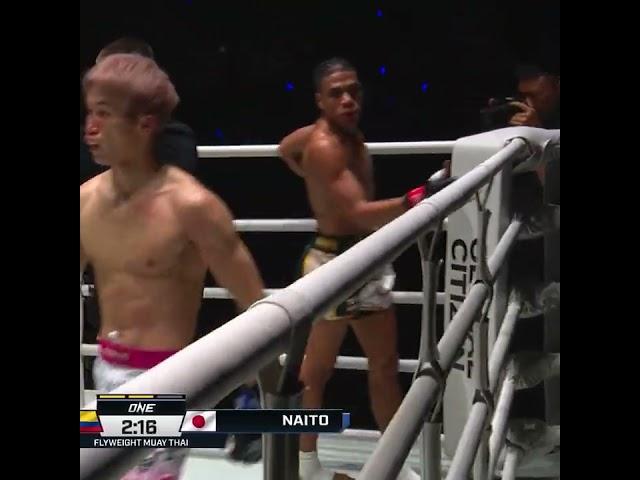 ON TARGET  Taiki Naito shocks Johan Estupinan with a second-round knockdown! #ONEFightNight32
