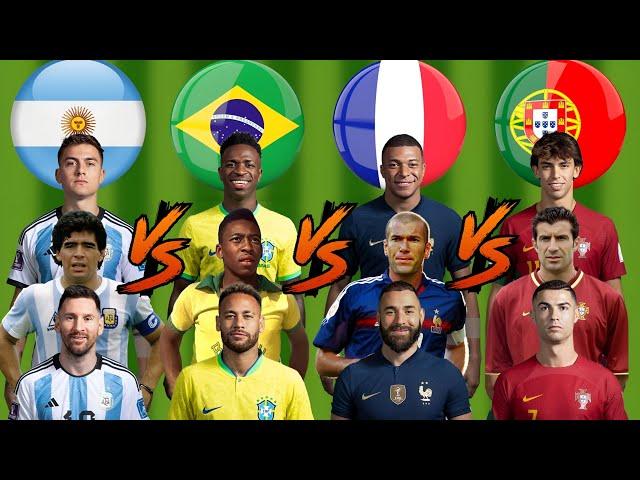 Argentina  Brazil  France  Portugal  Legend Trio Comparison 