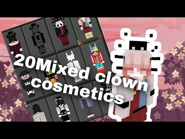 20 clown skins with mixed cosmetics ||mcpe||stqrbwerry