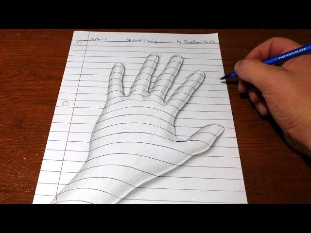 How to Draw a 3D Hand - Trick Art Optical Illusion