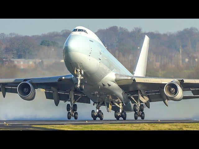 BOEING 747 DEPARTURE + LANDING - The first B747 from Bermuda  (4K)