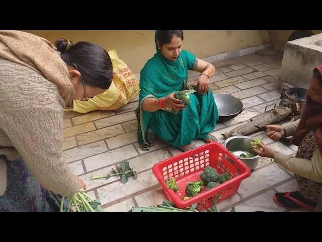 Punjabi girl making broccoli at home || Punjabi culture and Punjabi recipe