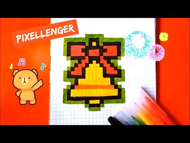 How to Draw Bell Christmas New Year Simple Picture Pixel Art 如何繪製 कैसे आकर्षित करने के लिए