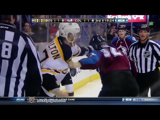 Dougie Hamilton vs Gabriel Landeskog Jan 21, 2015