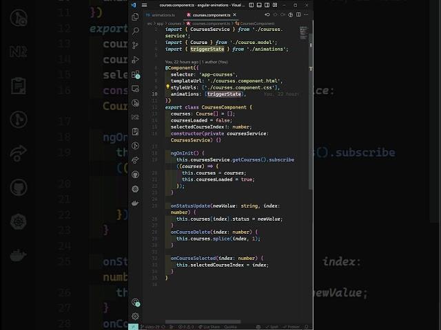 How to write trigger Animation in a separate file and import in Angular Component - Angular16