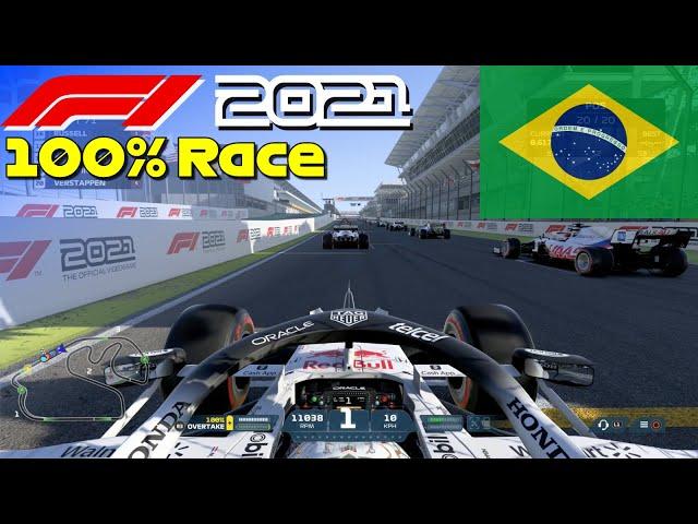 F1 2021 - 100% Race Brazil in Verstappen's Red Bull | PS5