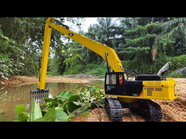 Story Line : RC Excavator CAT 336D Long Arm/Reach Cleaning The River