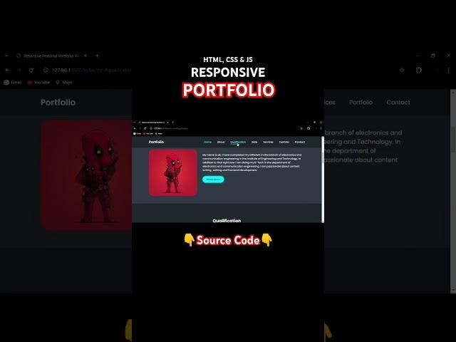 Responsive Portfolio #webdesign #webdevelopment #html #css #javascript #frontend #portfolio