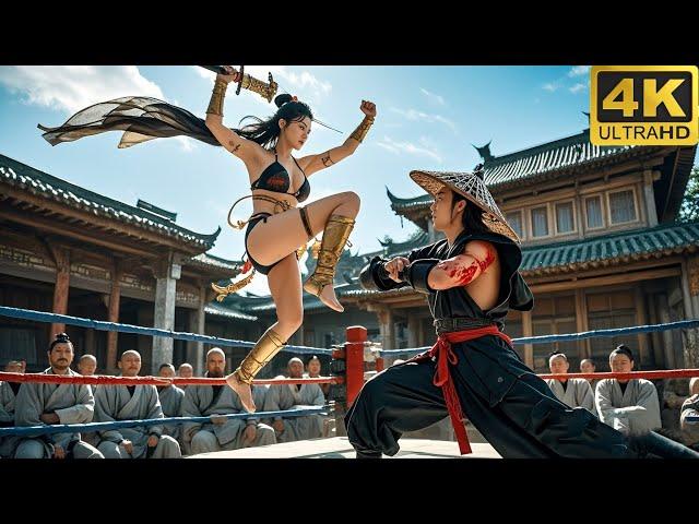 The Japanese army set up a fighting arena, and the Kung Fu girl defeated them in three moves