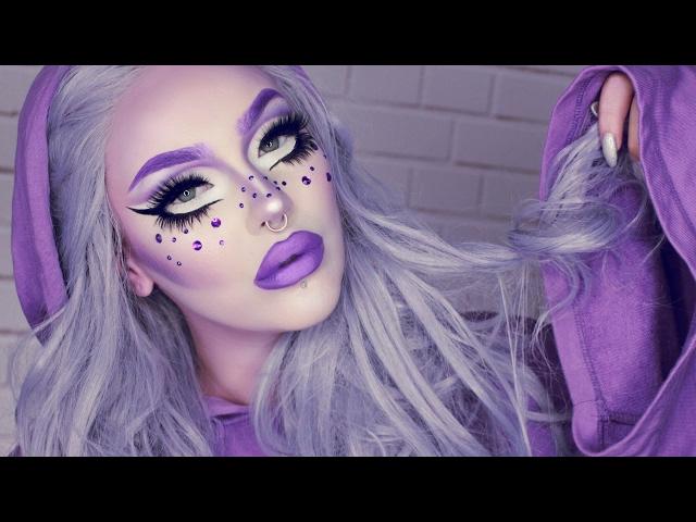 drag inspired makeup tutorial | purple cut crease