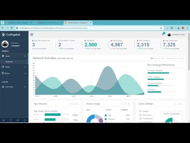 HRM Management System in PHP and Mysql with Source Code Demo