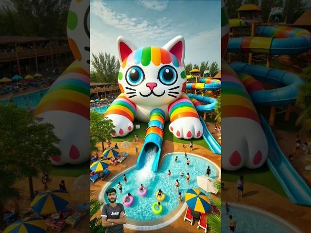 ️ Evolution of Cat : Big Water Slide  Maiw Milky  #cat #cute #love #shorts