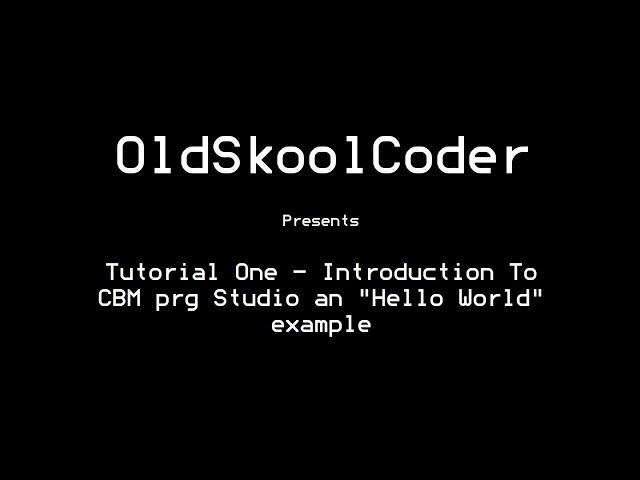 Tutorial One - Introduction To CBM prg Studio an "Hello World" example