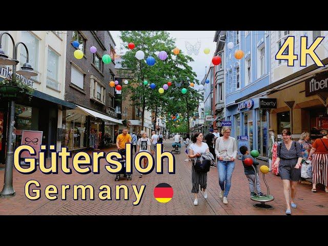 Gütersloh Germany, Walking tour in Gütersloh NRW  4k 60fps