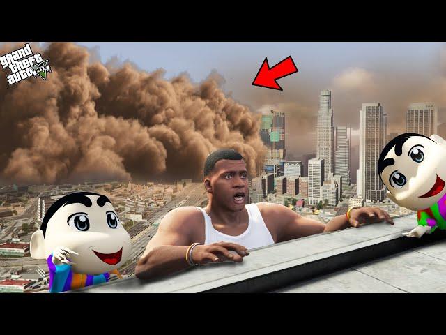 Franklin, Shinchan & Pinchan Survive Sandstorm In Gta 5!