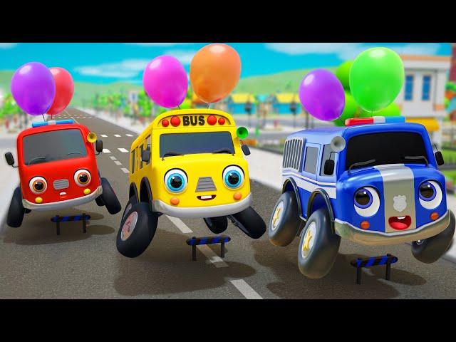 Wheels On The Bus Go To Town | Wheels Vehicle Song | Nursery Rhymes & Kids Songs - Baby Car Songs TV