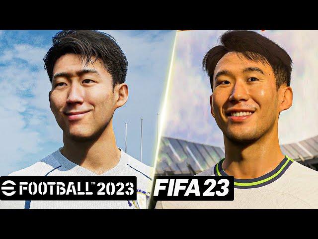 FIFA 23 vs eFootball 2023 Player Faces Comparison! (Mbappe, Son, Van Dijk, etc.)