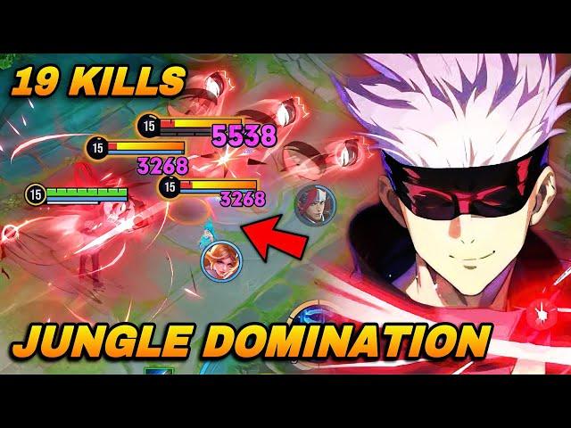 GOJO SATORU BEST BUILD & ROTATION FOR JUNGLE DOMINATION! GOJO SATORU KONGMING JJK SKIN GAMEPLAY!