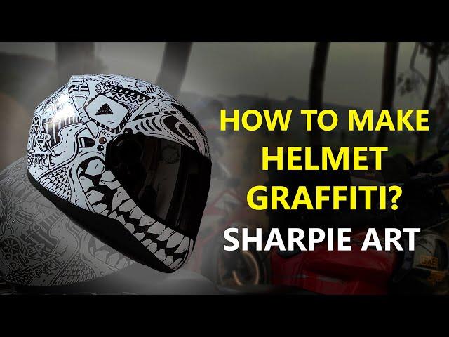 How to make GRAFFITI on your MOTORCYCLE HELMET with SHARPIE MARKER ?