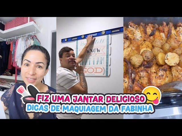 FIZ UM JANTAR DELICIOSO + DICAS DE MAQUIAGEM DA FABINHA!