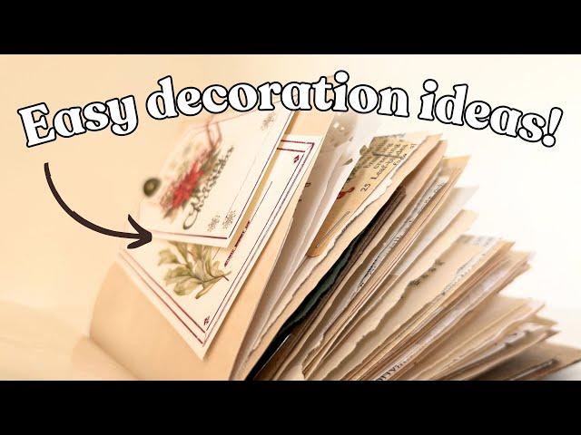 Make a Christmas junk journal with me  10 ideas for pages, pockets & tags!