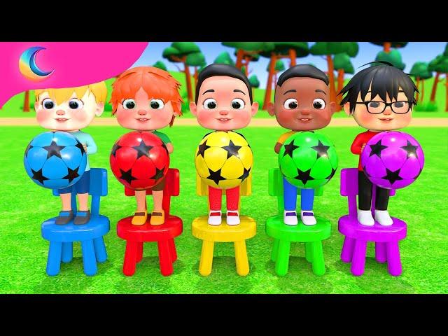 Color Balls Song! | Five Little Monkeys Jumping On The Bed | BluLoo Nursery Rhymes & Kids Songs