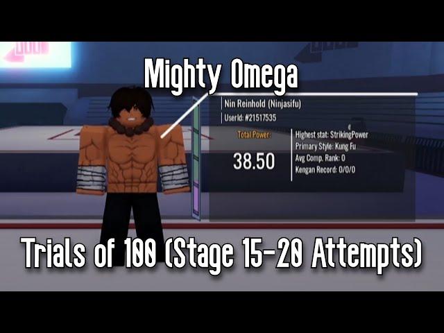 MIGHTY OMEGA - MAKING MORE PROGRESS IN TRIALS OF 100 - ROBLOX