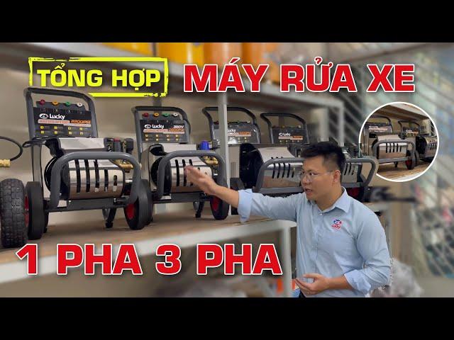 Máy rửa xe cao áp 1 pha và 3 pha TỰ NGẮT Lucky