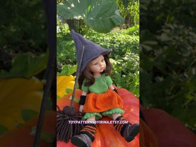 Paola Reina doll witch clothes #knittingpattern #halloween #toypatternsbyirina #shorts