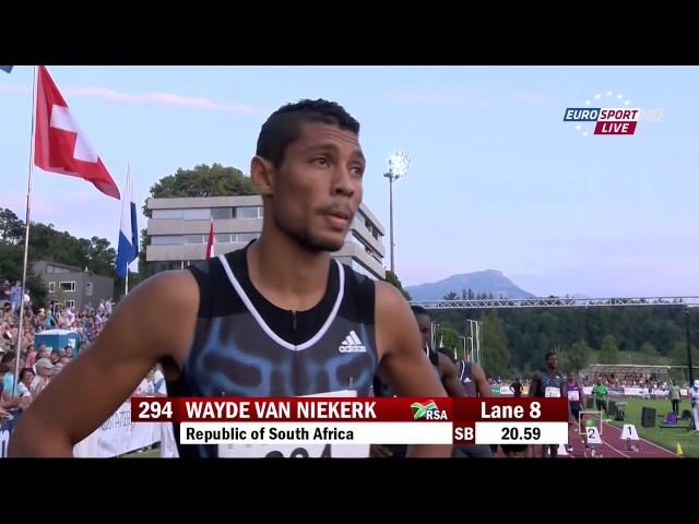 249 Wayde Van Niekerk runs 19 94 Breaks SA 200m NR Luzern 2015