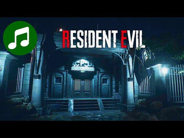 Relaxing RESIDENT EVIL Ambient Music & Rain Ambience  Racoon Police Station