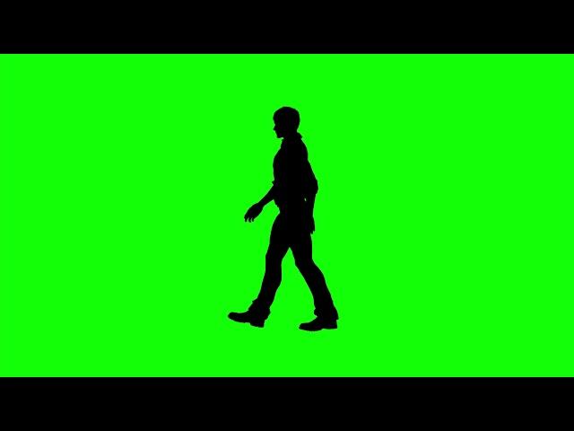 Man walking Green Screen background