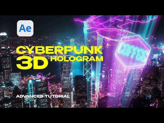 CYBERPUNK 3D HOLOGRAM with NATIVE 3D Objects | Advanced Tutorial in After Effects 2023 (Beta)