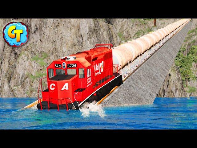 Trains Accidents  Train VS Water Accidents Collisions #2 | BeamNG Drive