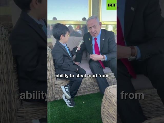 Netanyahu does interview with child on Knesset balcony. Calmly explains how he's going to...