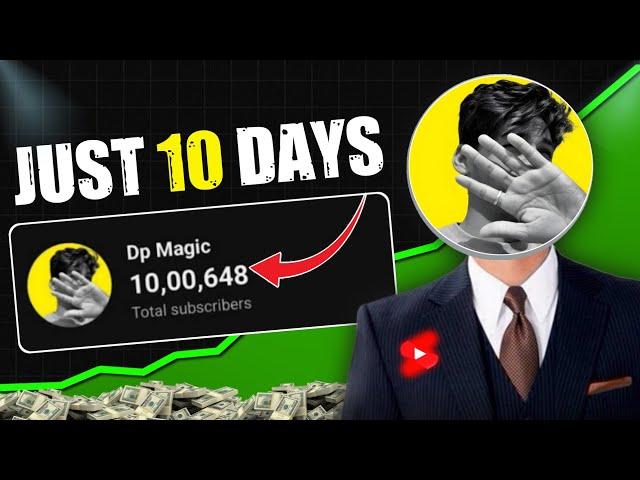 1 Million Subscribers in just 10 Days  |Faceless YouTube Channel Ideas to Grow & Earn Fast In 2024